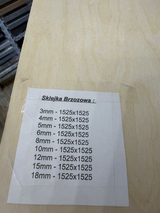 SKLEJKA brzozowa 5mm - 1525x1525 KLASA I