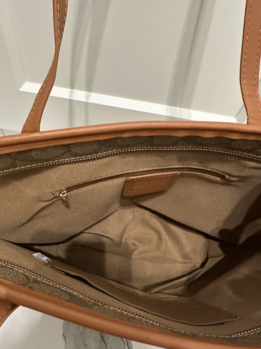 Torba shopper brazowa monogram coach