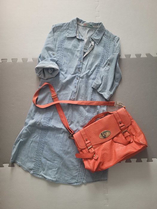 Jeansowa sukienka + torebka gratis