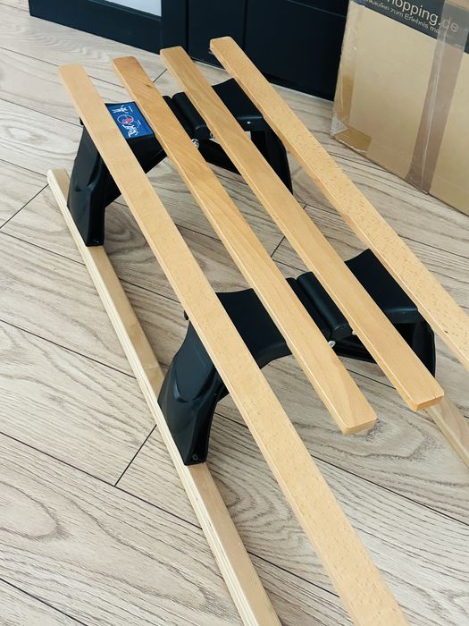 Drewniane sanki składane metalowe płozy Sanki Kesser Nowe