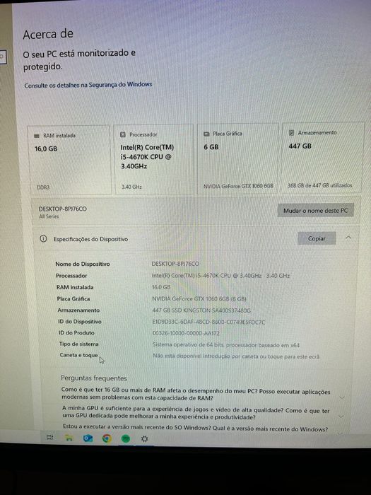 PC Gaming i5 + GTX 1060 6GB + 6GB RAM + SSD