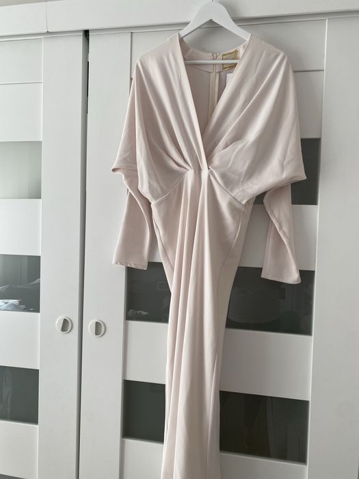 Sukienka wesele ecru smierankowa jasny beż Swing 42 xl L