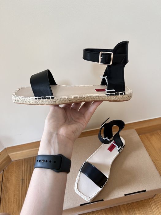 Nowe czarne espadryle sandały 40 London Rebel