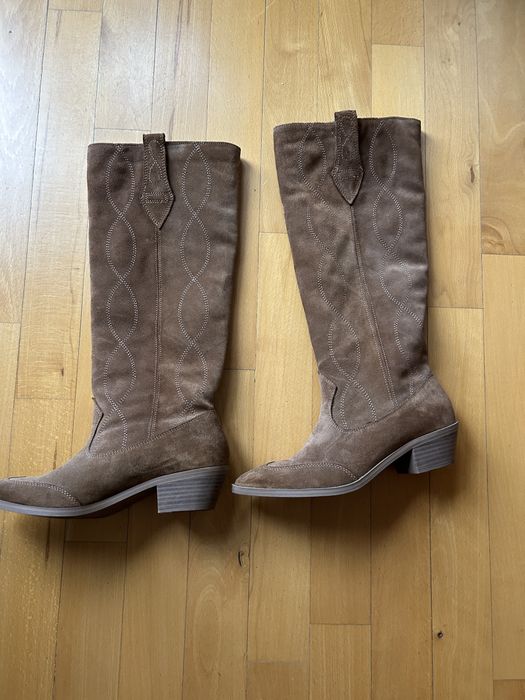 Buty kowbojki zamszowe r.37
