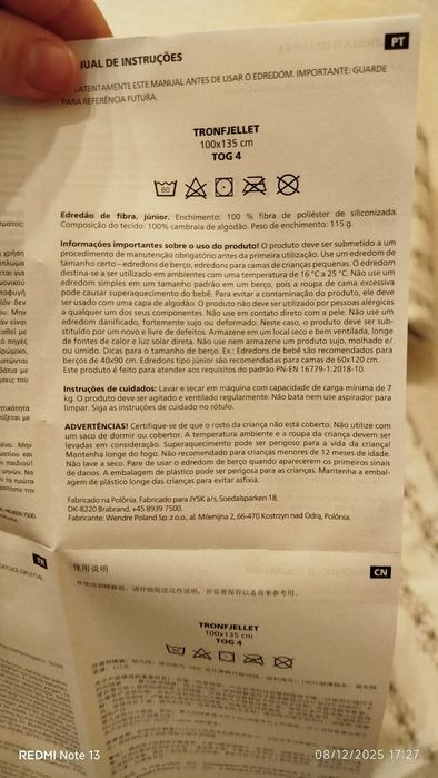 Edredão criança 100x135