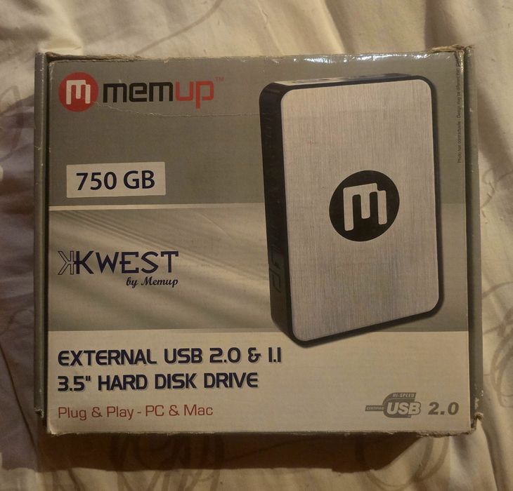 Disco Rigido Externo Memup modelo Kwest  750 GB