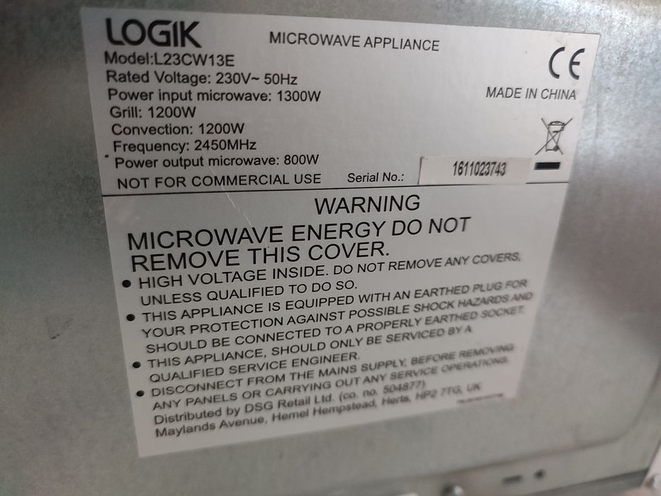 Mikrofalówka Logik L23CW13E - grill+termoobieg