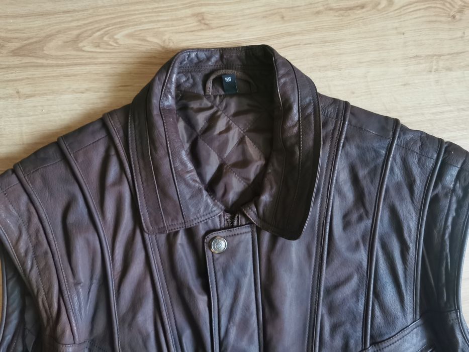Kamizelka skóra naturalna Berto Lucci, męska r. 56