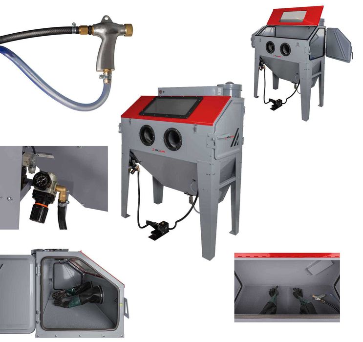 Piaskarka kabinowa kabina do piaskowania 420L boczne otwieranie 60kg