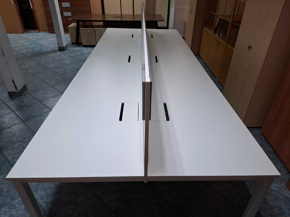 Biurko 6 stanowiskowe typu Bench Maro 420x160 białe