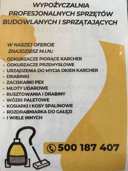 Odkurzacze przemysłowe Starmix, Dewalt Makita wypożyczalnia