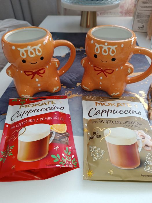 Świąteczny Zestaw dla pary 2 X kubek piernik+ mokate cappuccino