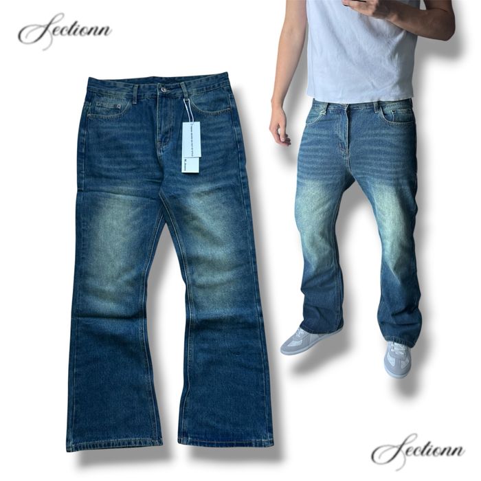 Flared Green Blue Bootcut Jeans Джинси Фларед Кльош Клеш Сині Широкі Y2k Sk8 Archive Opium Racer Jaded London Balenci Джинсы Буткат Синие Опиум