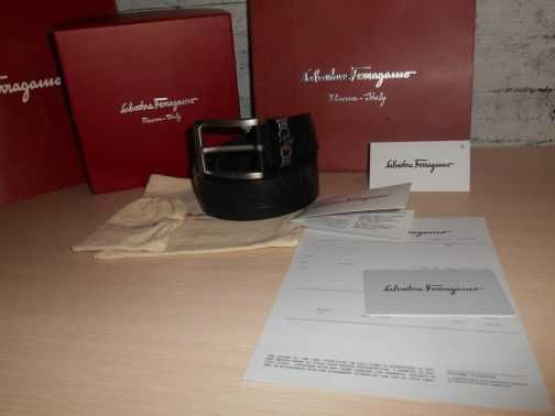 Salvatore Ferragamo pasek firmowy, skóra naturalna, Włochy 173