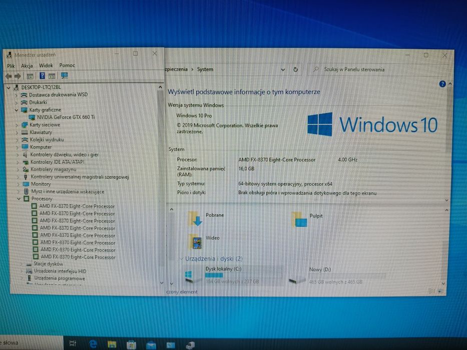 Komputer Gamingowy AMD FX-8370,GTX 660 Ti, 16 GB, SSD, Win 10