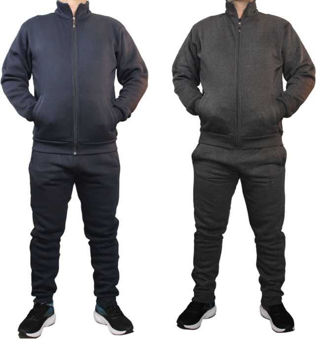 3x komplet męski czarny szary granat z bluzą zasuwaną rozmiar XL