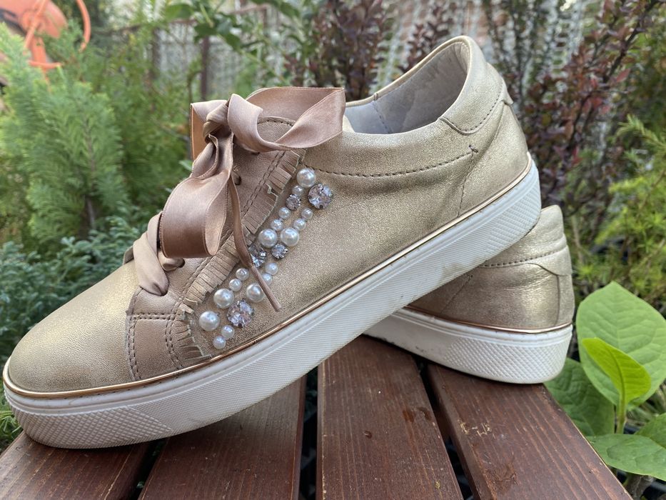 Кеди рожево-золотисті