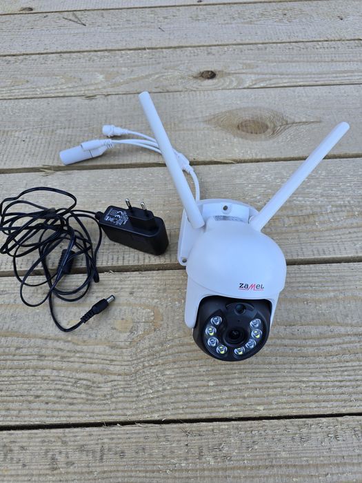 Kamera zewnętrzna WiFi ZAMEL KPT-01 obrotowa IP + zasilacz
