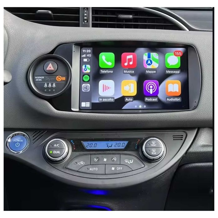 Autorrádio Android Toyota Yaris 2012-2017 | CarPlay & Android Auto Sem Fios | GPS | NOVO