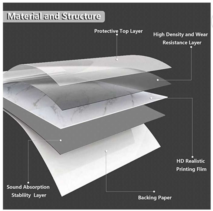 Azulejo/Piso Vinílico de Mármore Branco Autocolante