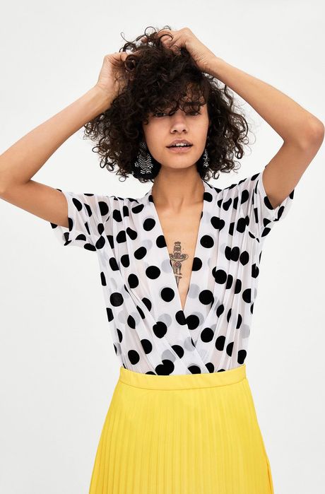 Zara Блуза в горох блузка