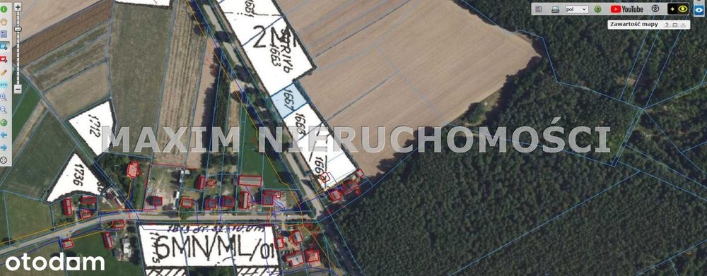 Działka budowlana przy drodze asfaltowej. Mpzp