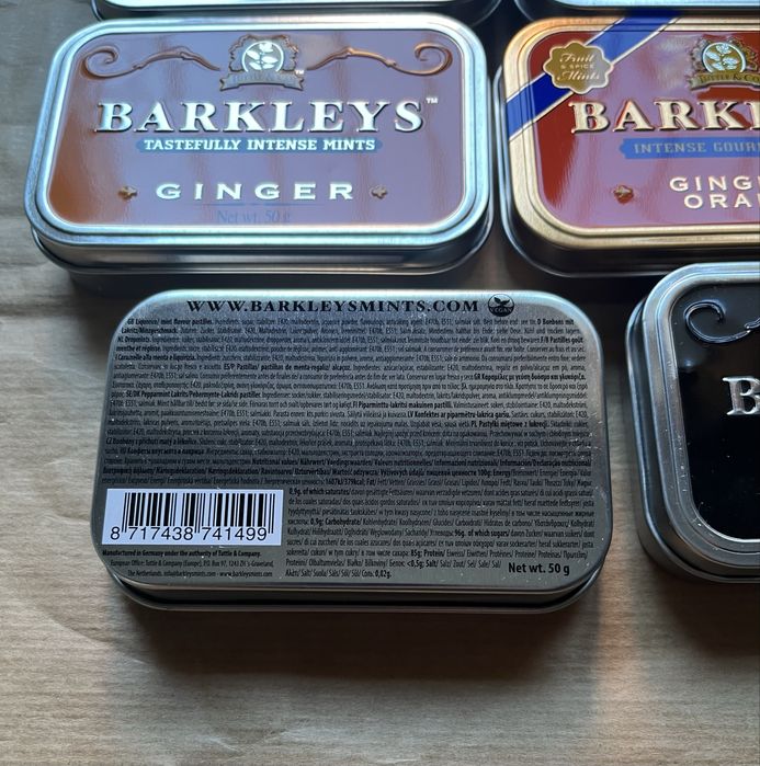 Жестяные коробки от конфет Barkleys