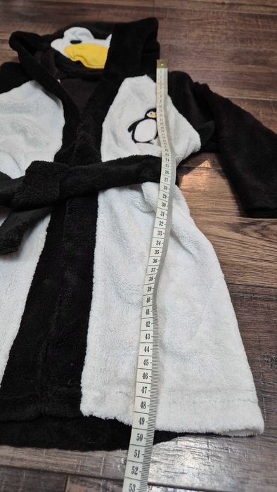 003 A szlafrok nr 1 miękki pluszowy pingwin 80-86
