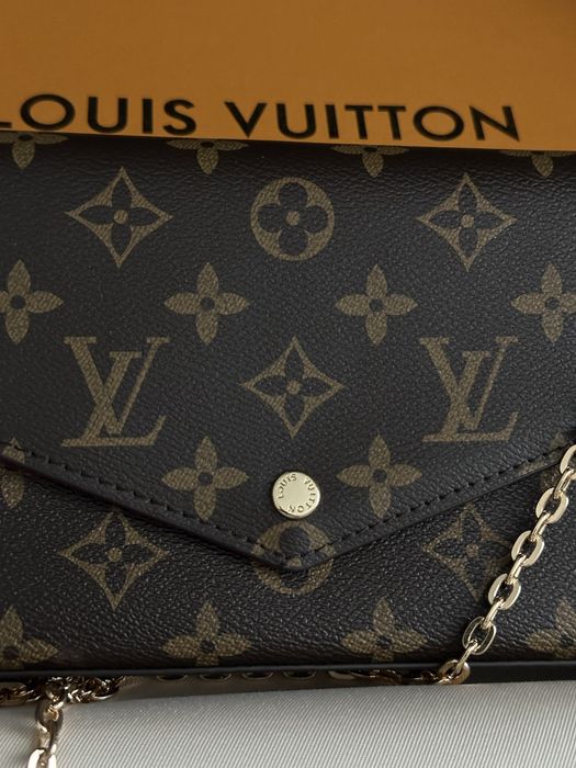 Сумка клатч шкіряна в стилі Louis Vuitton Pochette Felicie, луі вітон