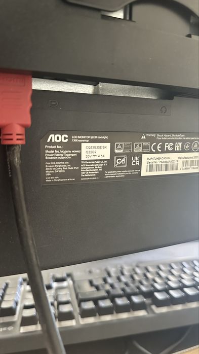 Monitor Gaming Curvo AOC 32" 165hz 2K