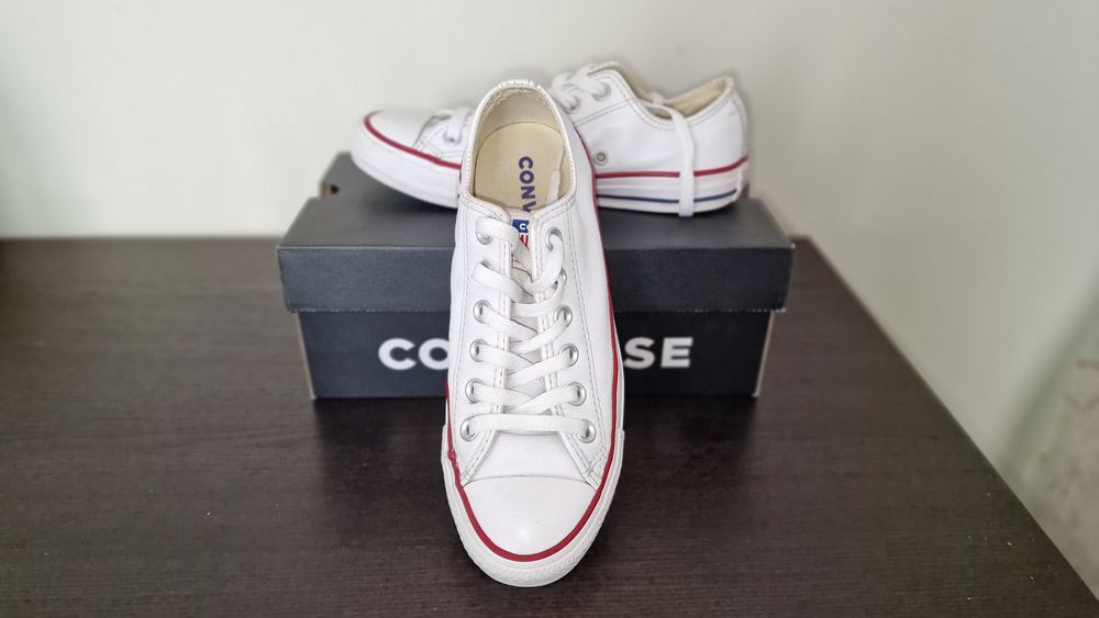 Converse białe SKÓRZANE