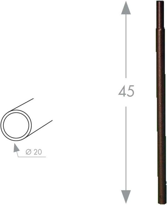 Opakowanie 4 okrągłych rur do wgłębień w stare żelazo 2 x 2 x 45 cm