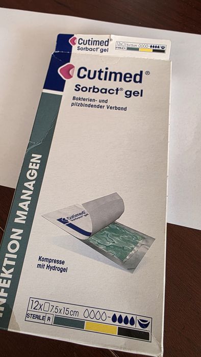 Cutimed Sorbact gel 7,5×15 cm – 11 szt. JAŁOWE opatrunki