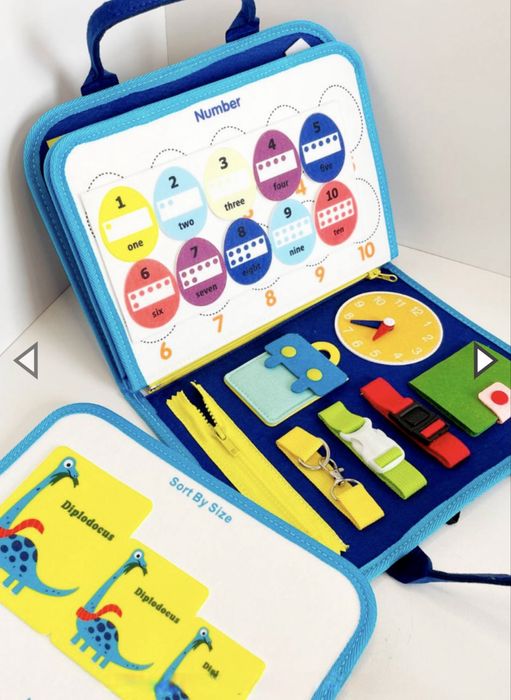 тактильна м'яка книга для малюків дітей розвиваюча інтерактивна, Busy