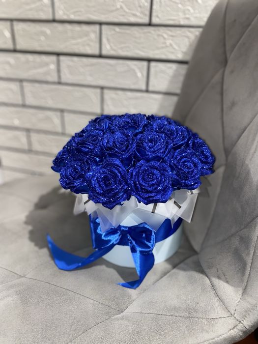Букет троянд з атласної стрічки Подарунок букет квітів В НАЯВНОСТІ!