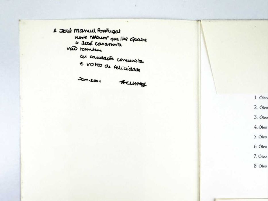 Pasta com dedicatória e assinatura do Álvaro Cunhal- 8 reproduções em técnica offset das pinturas a óleo da autoria de Álvaro Cunhal