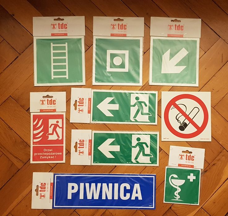Tabliczki piktogramy BHP fotolumimescencyjne