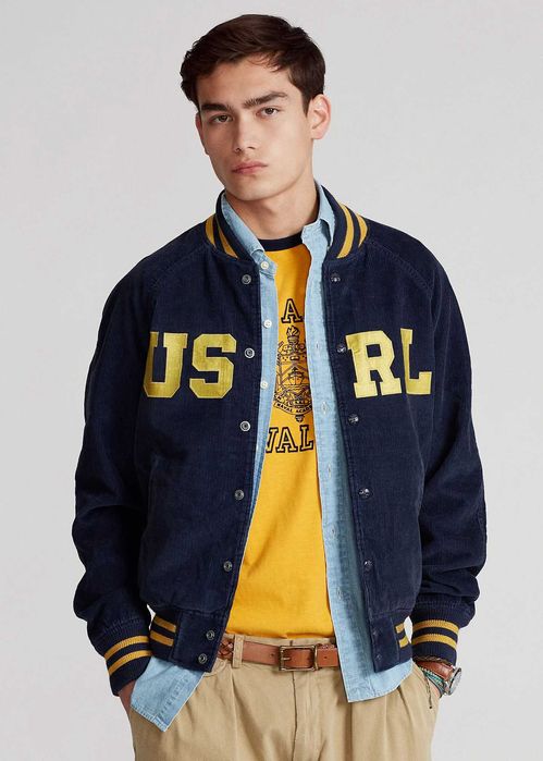 Polo Ralph Lauren Varsity Corduroy Kurtka Męska Sztruksowa Bomberka