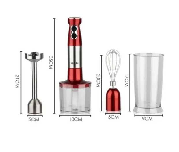 Потужний кухонний блендер 3 в 1 Червоний Ручний блендер подрібнювач