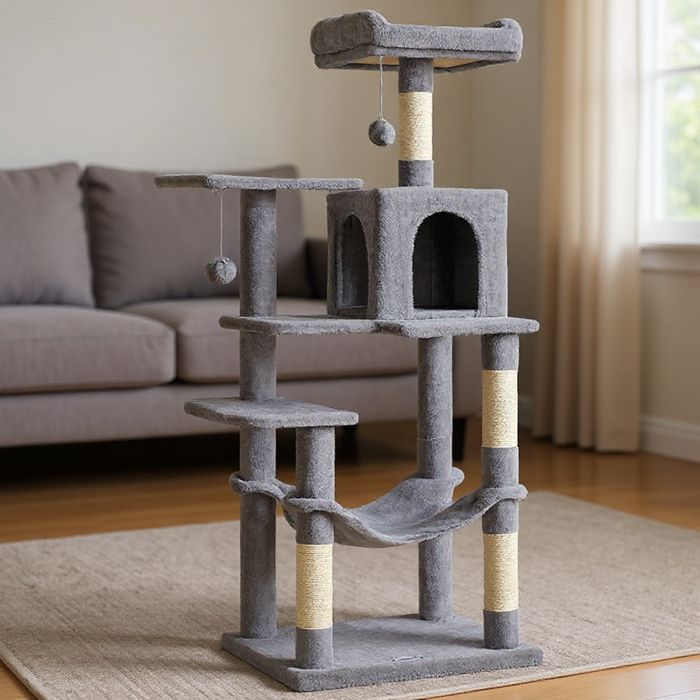 Drapak dla kota WSOKI z domkiem legowiskiem i hamakiem bardzo STABILNY