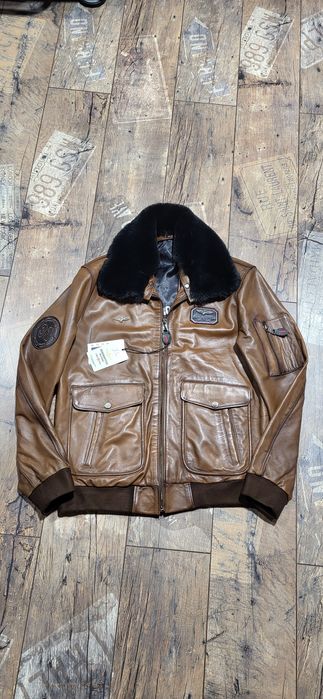Aeronautica militare kurtka męska skóra naturalna premium XL