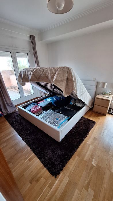 Cama de casal 160x200 cm com estrado elevatório