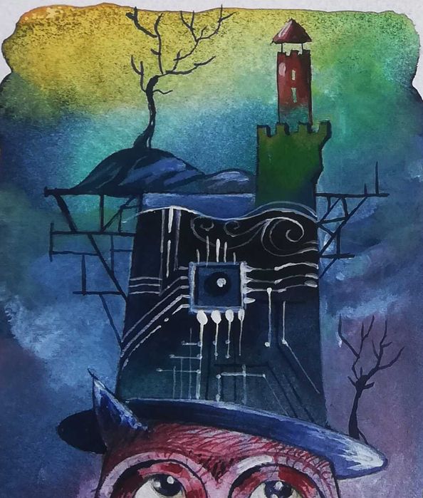 Aguarela. Fantasia, Surreal. AI, IA. Original de Carlos Marques