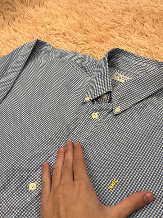 Рубашка в клетку yvessaintlaurent ysl юсл оригинал L