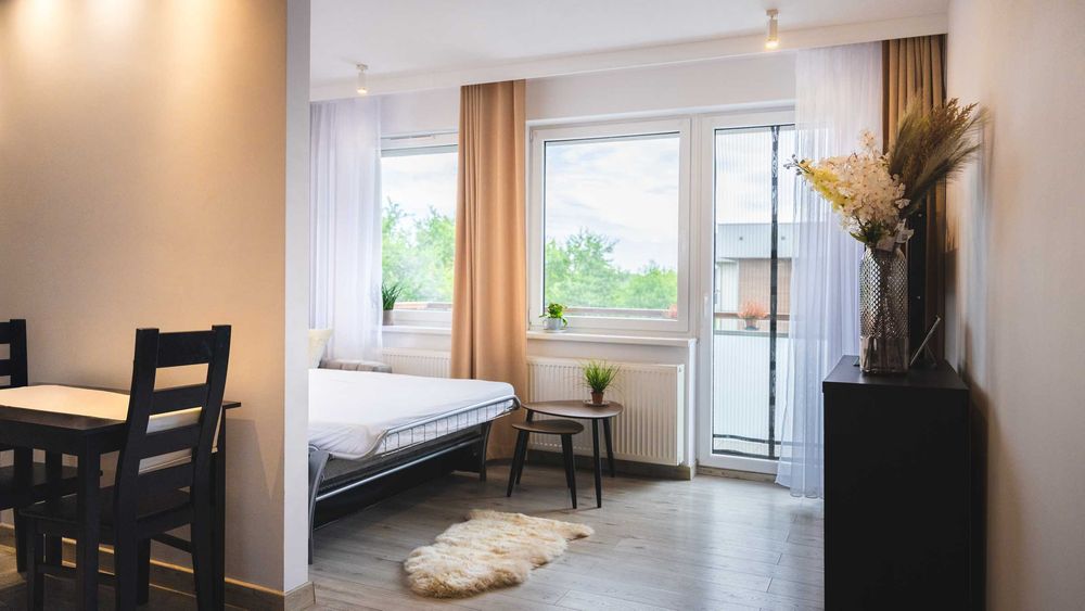 Nowoczesna kawalerka 35 m² Wrocław Wojnów-Strachocin z dużym balkonem dostępna od 01.08.26. - Więcej