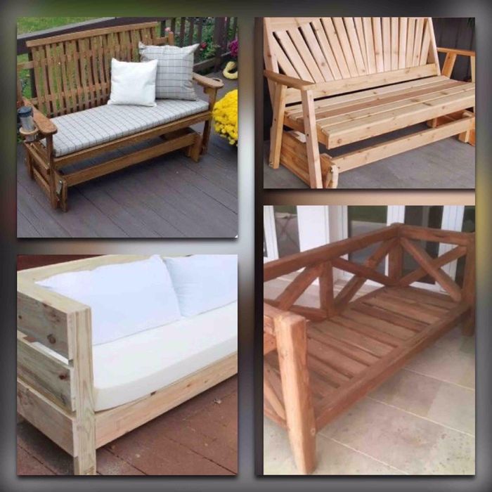 Садовая мебель. Деревянные заборы, изделия из дерева.