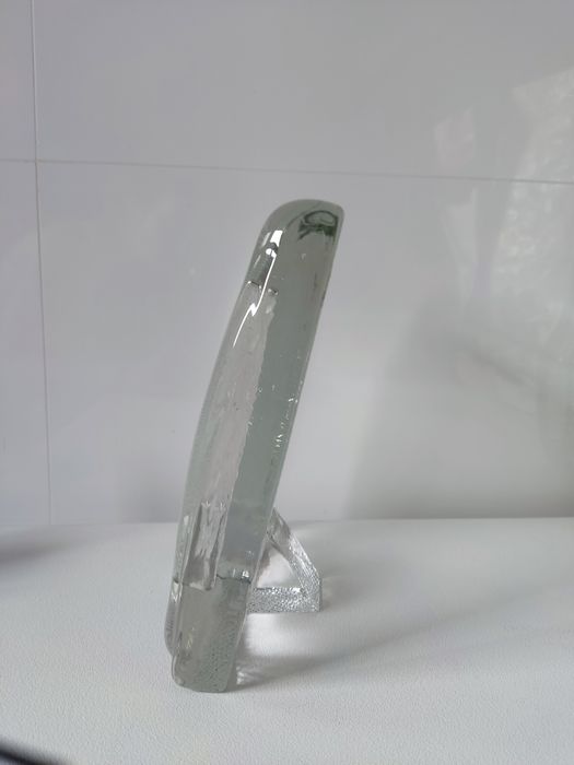 Moldura para fotografia feita em vidro espesso, cor de gelo brilhante