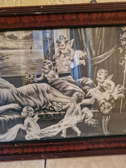 Obraz stary nimfa amory