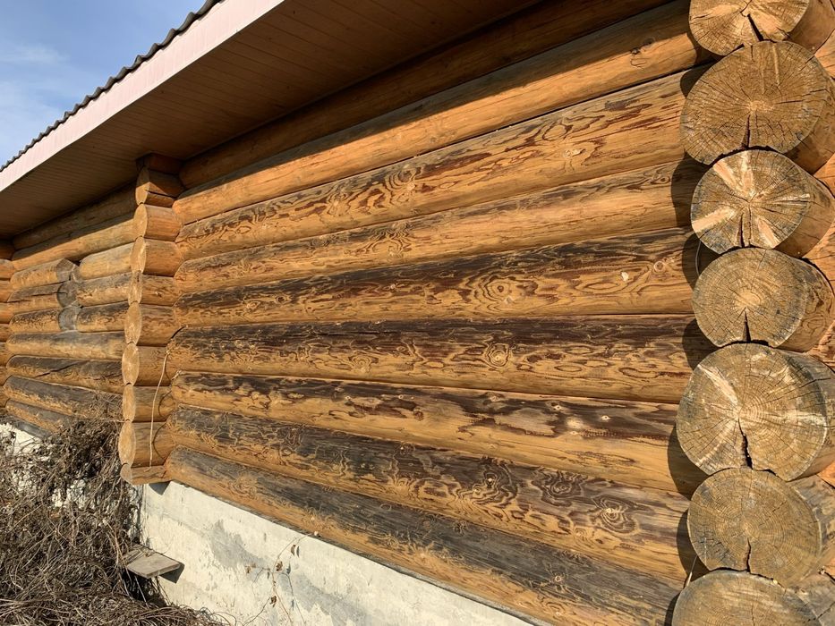 Деревʼяний будинок із дикого зрубу