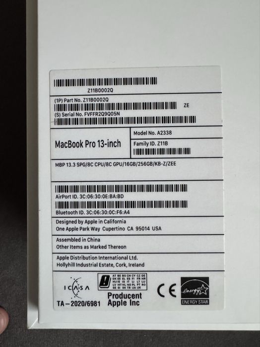 Macbook PRO M1 2020